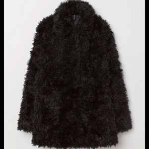 H&M divided black furry jacket